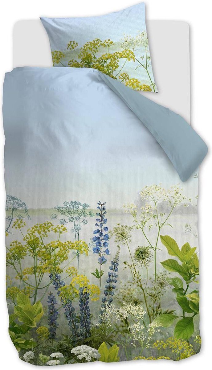 Beddinghouse Wildflowers - Dekbedovertrek - Eenpersoons - 140 x 200/220 cm - Blauw Groen