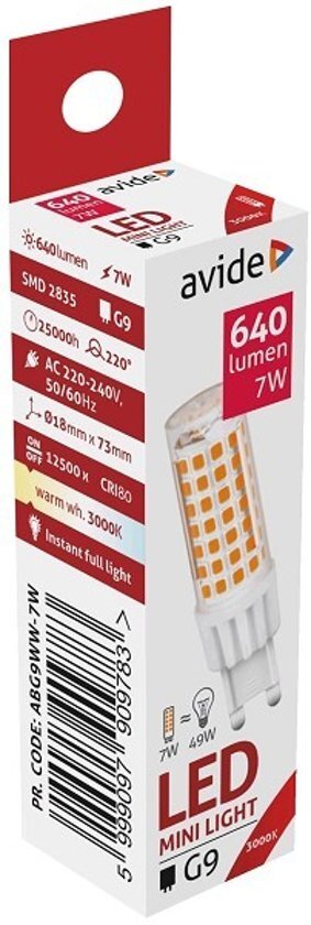 Avide Avide LED G9 7W WW 3000K (640 lumen)