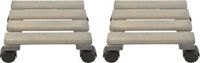 Merkloos Esschert Design Plantentrolley - 2x - vierkant - 23 cm - hout
