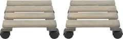 Merkloos Esschert Design Plantentrolley - 2x - vierkant - 23 cm - hout