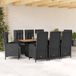 Maison Exclusive - Ensemble de jardin extérieur, 9 pièces, avec coussins, noir, en polyrotin