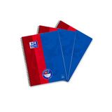 Oxford Collegeblok School A4 geruit met dubbele rand 80 vellen Lineatuur Duo 3 Stuk Blau, Rot