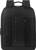 Piquadro Sac à dos pour ordinateur portable / Sac de travail / Sac à dos - Femmes - 15,6 pouces - Cuir - Brief - Noir