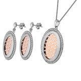 Orphelia SET-065 Sieradenset voor dames halsketting + oorbellen 925 zilver zirkonia wit