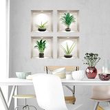 3D-muursticker, Icecat 3D-muursticker, zelfklevend, 3D-effect, palmen, bananen, planten, muurtattoo, slaapkamer, muursticker, 3D-decoratie, woonkamer, muursticker, trompe, oog, 80 x 80 cm