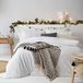 The Linen Yard Getuft Boom Dekbedovertrek Set - Wit - Enkel