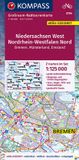 KOMPASS Großraum-Radtourenkarte 3704 Niedersachsen West, Nordrhein-Westfalen Nord 1:125.000