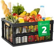Novaliv Boîtes pliantes 2x 30L Noir