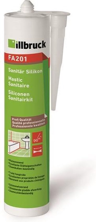 Illbruck siliconenkit FA201 sanitair transparant-grijs 310ml