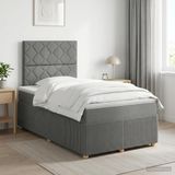 vidaXL Boxspringbed met matras Donkergrijs 120 x 200 cm Stof