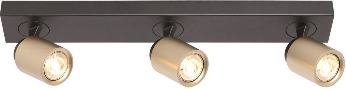 Freelight Spot Razza 3 lichts GU10 Balk - Zwart Goud - Metaal - 2023 Model