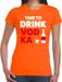 Bellatio Decorations Shoppartners Bv Time to Drink Vodka tekst t-shirt oranje dames - dames shirt Time to Drink Vodka - oranje kleding L