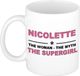 Bellatio Decorations naam cadeau mok - Nicolette - Woman Myth Supergirl - koffiemok - 300 ml - collega - moederdag
