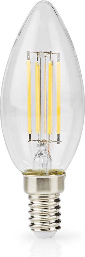 Nedis LED-Filamentlamp E14 - Kaars - 4.5W - 470 lm - 2700K - Warm Wit - Helder - 1 Stuks