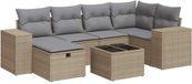 vidaXL Loungeset met kussens, polyrattan, beige