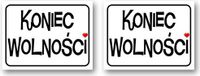 Unknown Schoenstickers "The End of Freedom", 2 stuks, 1 verpakking.