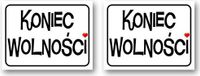 Unknown Schoenstickers "The End of Freedom", 2 stuks, 1 verpakking.