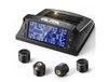 GUTA GT40+4GS02 Système de surveillance de la pression des pneus pour camping-cars/remorques avec 4 capteurs, TPMS de 0 à 188 PSI, chargement solaire, 6 modes d'alarme, mode veille automatique, écran LCD