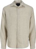 Jack & Jones Premium Casual overhemd Relaxed Fit Linnen Lange Mouw Klassieke Kraag Borstzak Effen Regular Fit Mannen XL Silver Lining