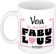 Bellatio Decorations Naam mok Vera - wit - Fabulous - keramiek - 300 ml