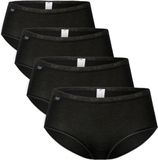 Sloggi Women Basic Midi - dames midi slip (4-Pack) - zwart