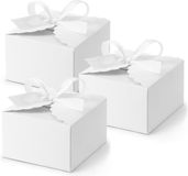 PartyDeco cadeaudoosje Wolkje - Bruiloft bedankje - 40 stuks met lintje - wit - 8 x 5 cm