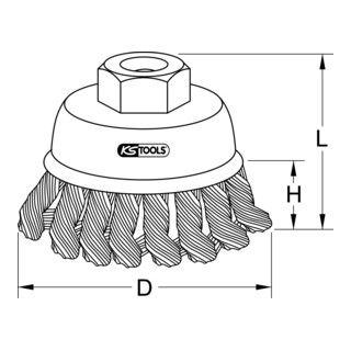 KS Tools staaldraadborstel 0.5mm, Ø 65mm - 1 stuk