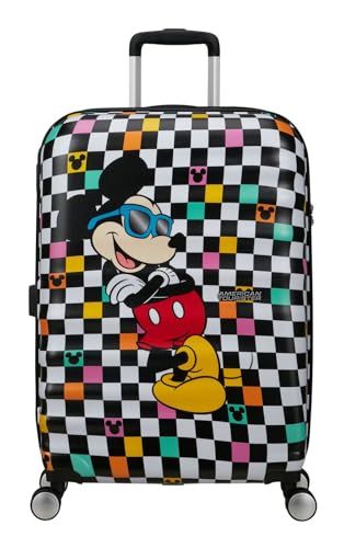 American Tourister Wavebreaker Disney - Mickey Mouse Hardshell Koffer Middelgroot (67 cm), Reiskoffer, TSA Slot, 4 Wielen, 64 L, 3.6 kg - Mickey Check