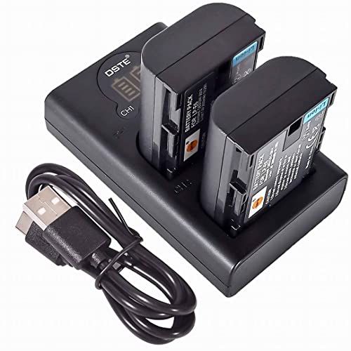 DSTE Electron DSTE LP-E6 reserveaccu (2 stuks) en Smart LED Dual USB-lader compatibel met Canon EOS 5D Mark II, DS Mark III, 5D Mark IV, 5DS, 5DS R, 6D, 7D Mark II, 80D, 70D, 60D, 60Da