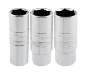 Draper 16784 1/2" vierkante aandrijving bougie socket 3-delige set, blauw