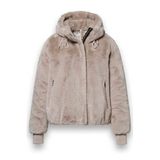 District faux fur jas - beige