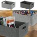 Omgoods - Set van 2 Vouwbare Opbergdozen van Vilt in Licht en Donker Grijs