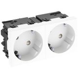 OBO Bettermann Stopcontact 33°, 2-voudig randaarde, Connect 45 250V, 10/16A polycarbonaat zuiver wit RAL 9010, 6120483