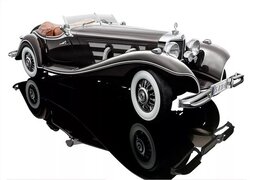 Bauer Spielwaren Bauer Exclusive Mercedes-Benz 500 K Special Roadster 1934: Origineelgetroue, hoogwaardige modelauto 1: 12 in gelimiteerde oplage, met deuren en motorkap om te openen, klaar model, donkerbruin (S018H)