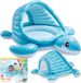 Intex Opblaasbaar kinderzwembad schildpad 2 in 1 met dak, zachte bodem en ballen voor waterpret buiten, 218 x 206 x 97 cm