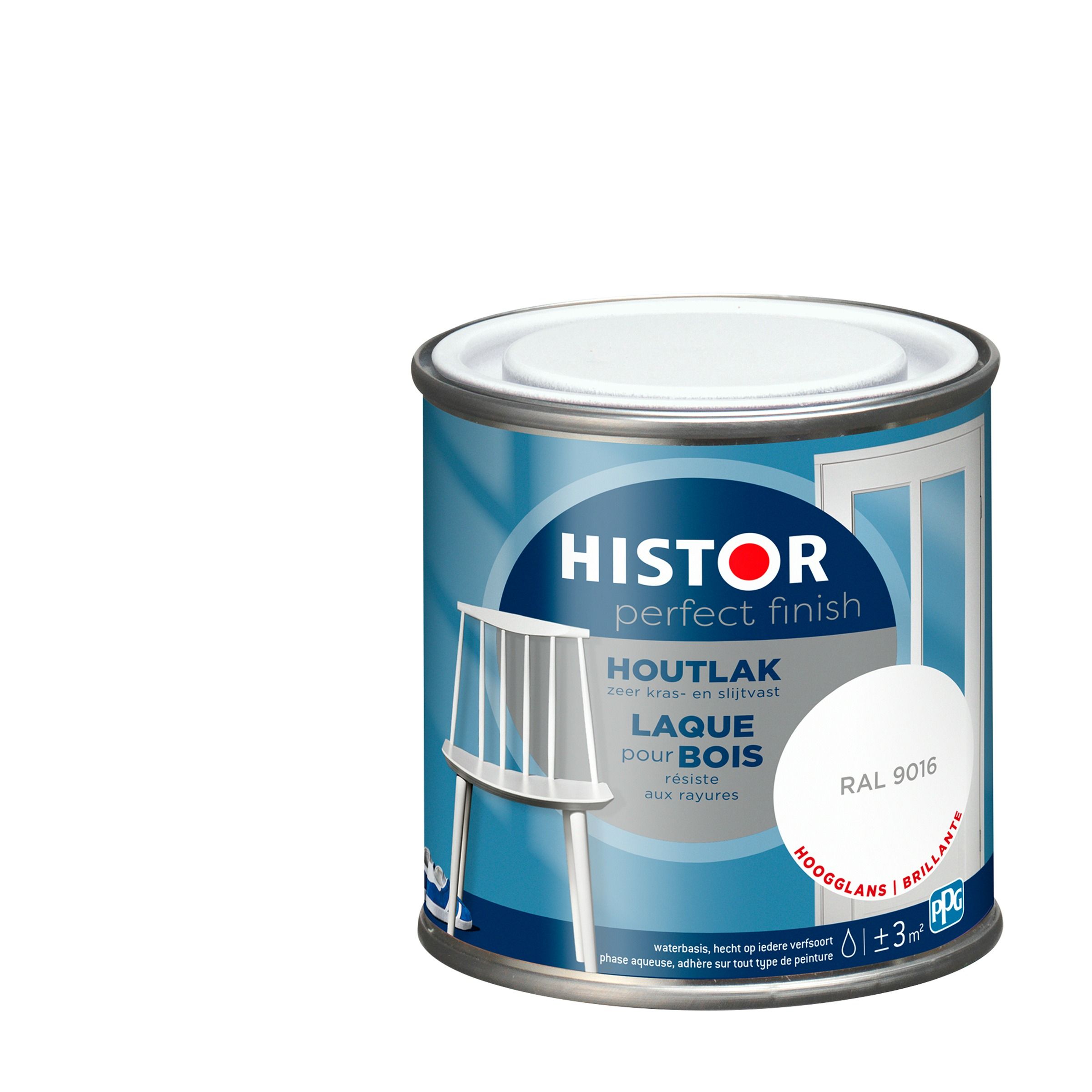 Histor Perfect Finish houtlak RAL 9016 hoogglans 250 ml