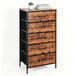 Merkloos Relaxdays Ladekast - 94 x 45 x 30 cm - Slaapkamer - Bruin-Zwart