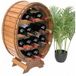 Dandibo - Casier à vin en bois tonneau à vin debout 12 bouteilles teinté en brun casier à bouteilles porte-bouteilles tonneau