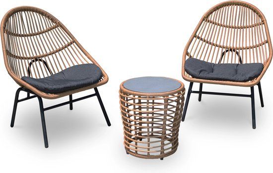 Your Own Living Elvie Relax Set - 2-zits - Bruin - Wicker