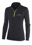 Black Crevice Dames T-Shirt, ritssluiting Shirt zwart groen 42