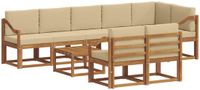 vidaXL - Hoek loungeset - Acacia hout - Natuurlijk en beige