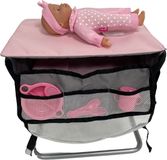 DIMIAN - Bambolina Verzorgingstafel set met pop en accessoires - Roze