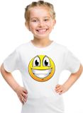 Bellatio Decorations Emoticon T-shirt Super Vrolijk Wit Kinderen 134/140