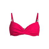 BEACHWAVE voorgevormde beugel bikinitop met textuur fuchsia