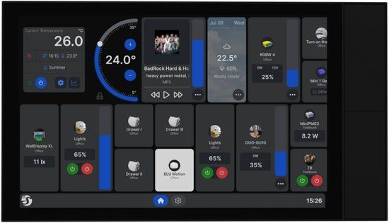 Shelly Wall Display XL Black - Smart Home Bedieningspaneel - Zwart