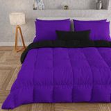 PETTI Artigiani Italiani - Winterdekbed 240x260 cm 2-Persoons, Warm Dubbelzijdig Dekbed Paars Zwart, Anti-allergisch Microvezel 300g/m², Zacht en Behaaglijk, Made in Italy