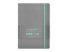 Antartik Notitieboek met elastiek, witte omslag, A5 vellen, gestreept, grijs en turquoise, 80 vellen, 80 g/m², FSC