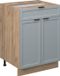Vicco Keukenonderkast Fame-Line – 60 cm met lade, zonder werkblad, Licht blauw-grijs/Goudkleurig Eiken