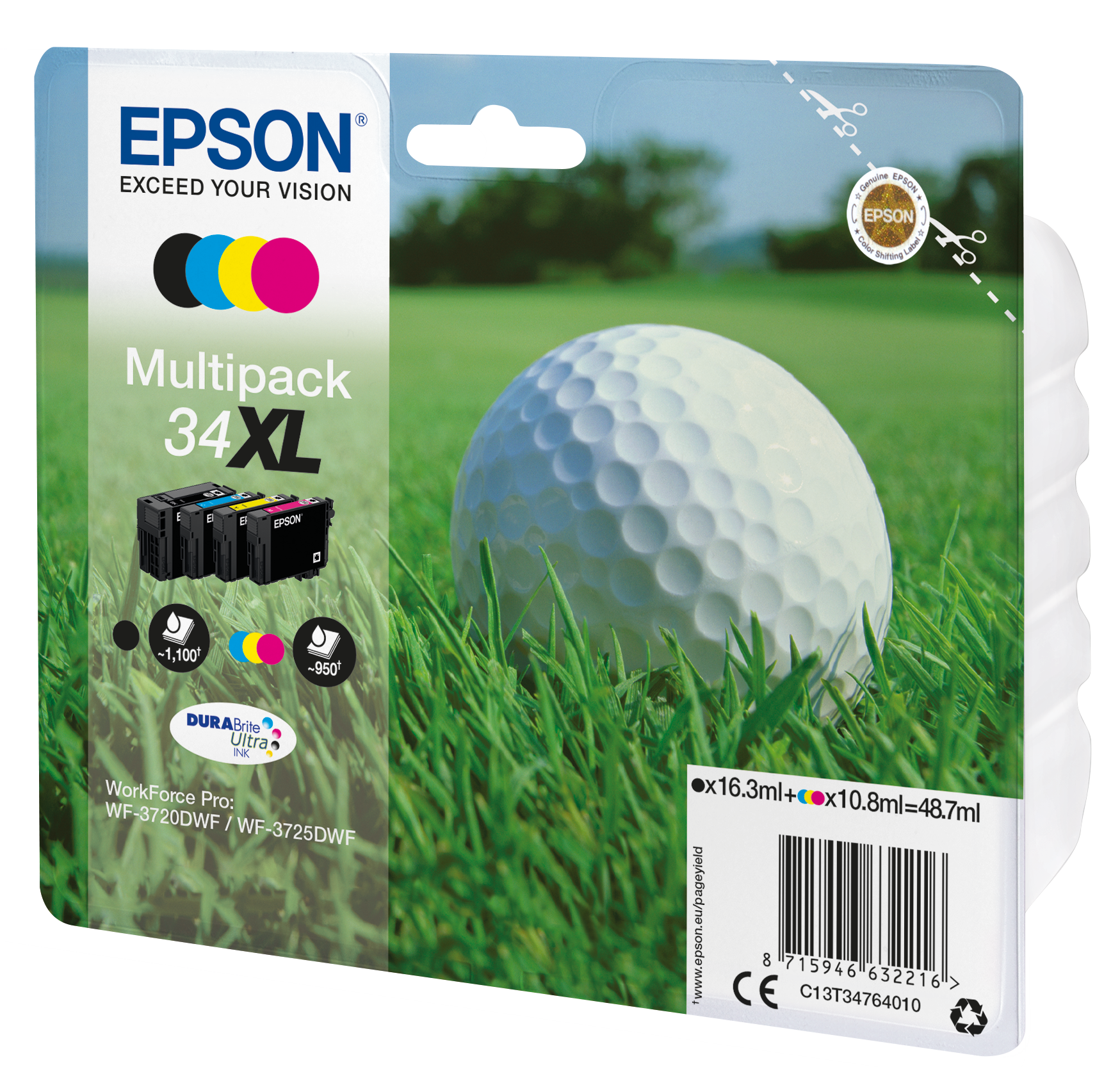 Epson 34XL DURABrite Ultra Ink Multipack - C13T34764020
