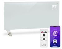 Chauffage à convection, 2000 W, avec Wi-Fi, éclairage LED, minuterie, protection IP24, blanc